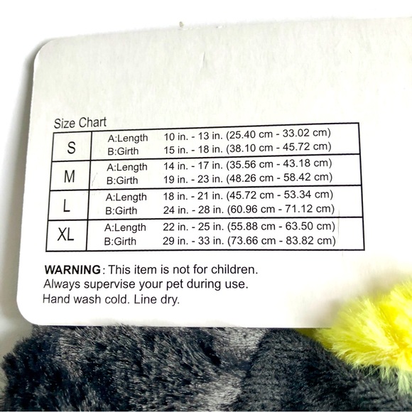 NEW BUMBLEBEE PET COSTUME for Dog or Cat Yellow Black Pet Length 18” - 21” - Picture 9 of 16